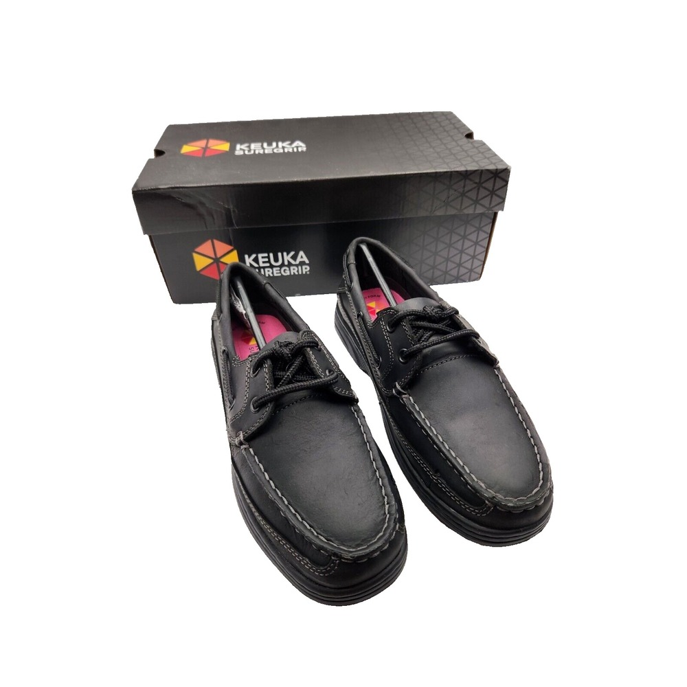 Keuka SureGrip Womens 6.5 Medium Palmetto Black Slip Resistant Shoe New in Box